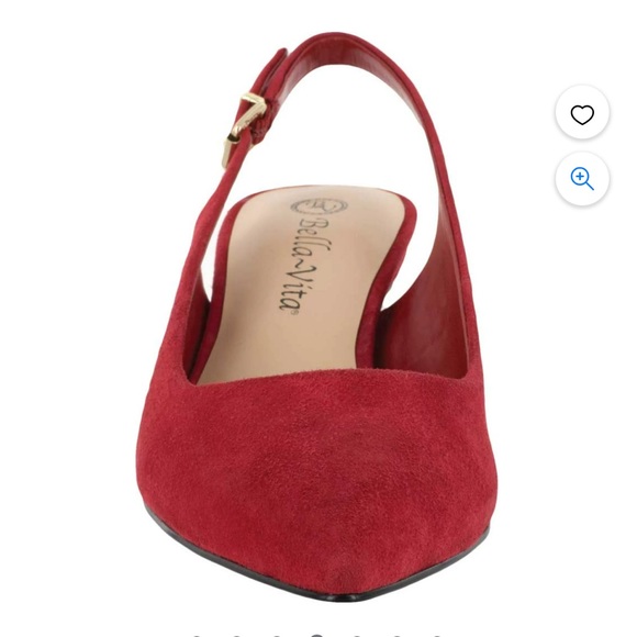 NIB Bella Vita The Scarlett Italian Leather Red Slingback Kitten Heels size 9 - Picture 6 of 13